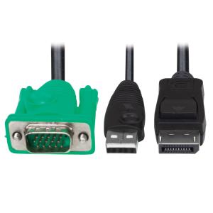 TRIPP LITE VGA to DisplayPort and USB-A Adapter Cable Kit for Tripp Lite B020-U and B022-U KVM, 1.8m